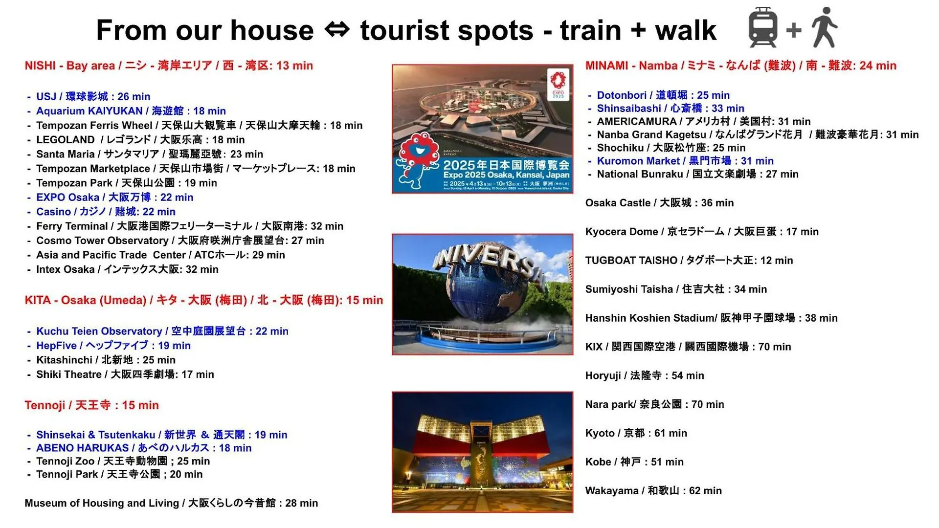 15 Min To Shinsekai&Tsutenkaku&Harukas&Umeda&Osaka,25Min To Shinsaibashi&Dotonbori, 50Min To Kyoto&Nara&Kobe Apartment